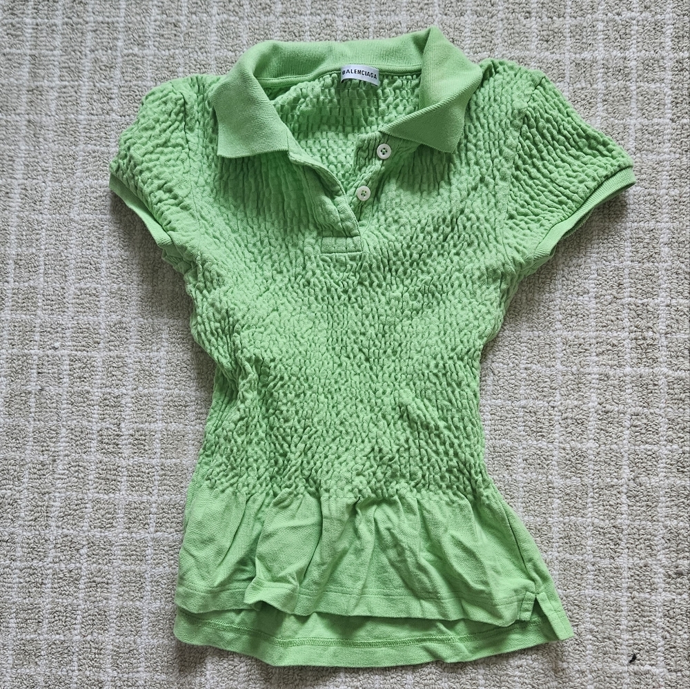 Balenciaga Green Button Down Shirt